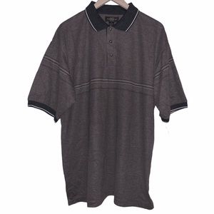 Vintage 90s Knights Sportswear Casual Grey Stripe Polo Shirt